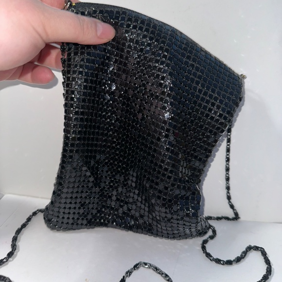 Vintage Black Sequin Evening Bag with Chain Strap – Elegant Clutch Purse - Picture 5 of 5